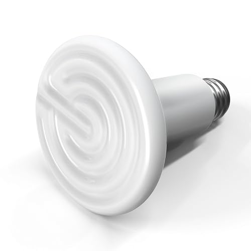 Reptile Heat Lamp 100W Ceramic Heat Emitter, No Light Emitting Heat Bulbs for Amphibian Pet Brooder Coop Incubating Chicken, Lizard Bearded Dragon Turtle Snake Terrarium - color: 1 Pcs (White), size: 100 Watts