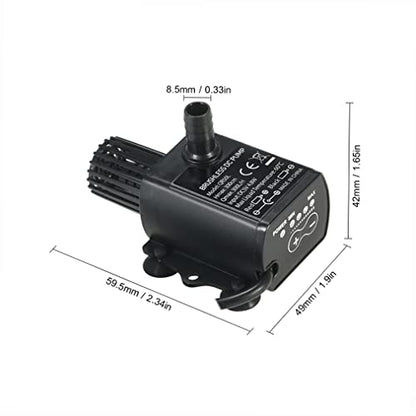 Decdeal Submersible Water Pump Aquarium Fountain DC 5V 4.8W 300L/H Lift | with Flow Adjustment Function and USB Interface