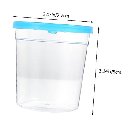 Hemoton Transparent Reptile Feeding Box with Lid Mini Insect Cup for Tortoise Betta and Frogs Safe Durable Container for Pets and Easy Feeding