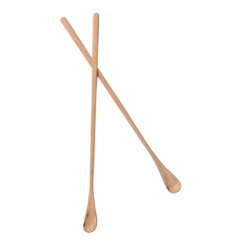 SUPVOX 2pcs Handle Pet Food Spoon Reptile Feeding Tool for Lizard and Small Animals Convenient and Easy to Use Rose Gold Design - color: Rose Gold