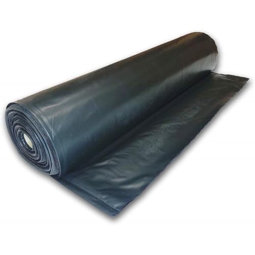 Farm Plastic Supply Hydroponics 6 mil Black Plastic Sheeting - Hydroponic Growing Kit, Hydroponic Liner, Hydroponics, Hydroponic Growing, Pond Liner, Black Plastic Sheeting (16' x 40') - size: 16' x 40'