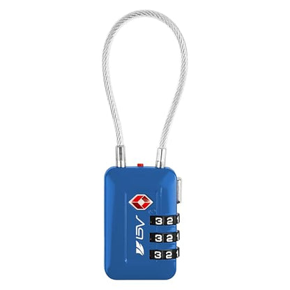 TSA Accepted Luggage Travel Lock, Set-Your-Own Combination Lock for School Gym Locker, Luggage Suitcase Baggage Locks, Filing Cabinets, Toolbox, Case (Blue, 1 Pack) - color: Blue 1-Pack