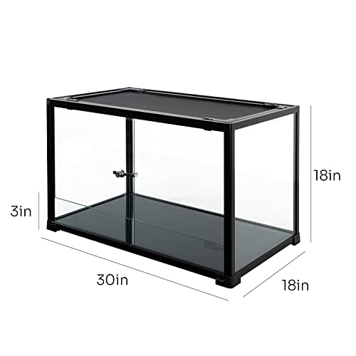 REPTIZOO 84 Gallon Large Reptile Terrarium Extra-Long 60" x 18" x 18" Spliceable Glass Reptile Tank, Double Top Cover Enclosure Habitats - size: 60" x 18" x 18"