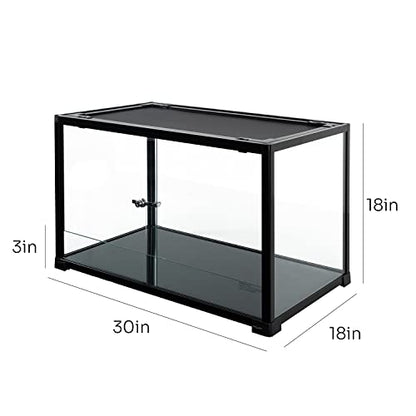 REPTIZOO 84 Gallon Large Reptile Terrarium Extra-Long 60" x 18" x 18" Spliceable Glass Reptile Tank, Double Top Cover Enclosure Habitats - size: 60" x 18" x 18"