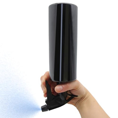 360° Water Spray Bottle 2 Pack 16 oz Continuous Plastic Empty Spray Bottles Mister for Hair,Cleaning,Plants,Upside Down,Fine Mist and Stream Setting,Black - color: Black