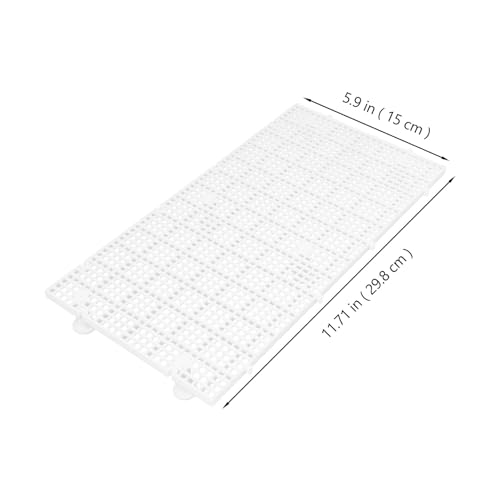 Toyvian Fish Tank Divider Board with 4.5mm Mesh Grid, Non-Submersible White Isolation Plate, Includes 1 Grid Panel and 6 Support Pillars for Aquarium and Tortoise Reptile Basking Platform