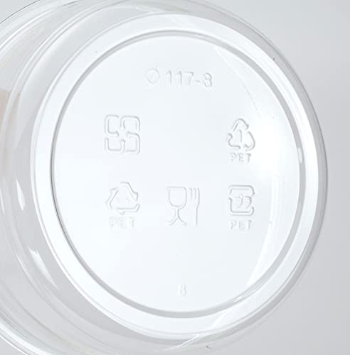 Golden Apple, 8 oz. Ultra Clear Recycled PET Plastic Round Deli Container and Flat Lid Combo - 20sets - size: 8oz & Flat lids
