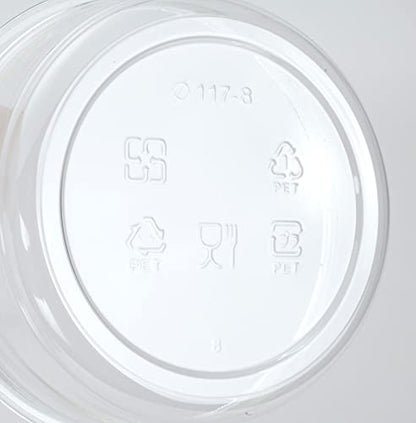 Golden Apple, 8 oz. Ultra Clear Recycled PET Plastic Round Deli Container and Flat Lid Combo - 20sets - size: 8oz & Flat lids