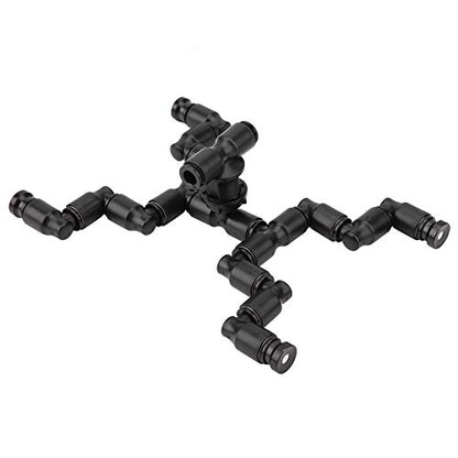 Reptiles Terrarium Nozzle, Plastic Reptiles Fogger Mist Sprinkler Rainforest 360 Degree Adjustable Pet Cooling Nozzle Pet Cooling System for Rainforest, Black