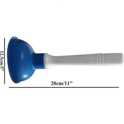 Drain Plunger, Mini Sink Unclogger, Small 4-Inch Clog Remover | Rubber Cup Hand Plumber Helper, Force Tiny Compact Tool with 9" Short Handle for Kitchen Bathroom, Toilet, Shower, Bath Tub - color: Blue