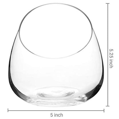 MyGift 5 Inch Premium Clear Glass Air Plant Terrarium, Mini Candy Bowl Jar, Tealight Candle Holder, Succulent Cactus Plant Vase, Set of 2 - size: Set of 2