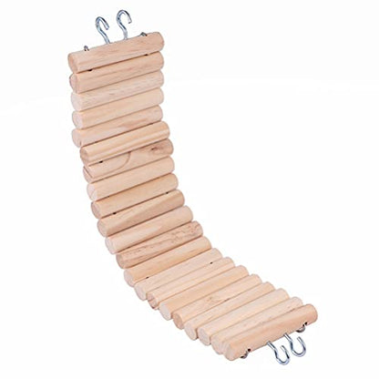 Hamster Ladder Hamster Climbing Toy with Hook Wooden Ladder Bridge Gerbils Mice and Small Animals Reptile Tortoises