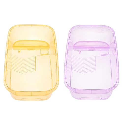 Generic 2pcs Turtle Feeding Box Turtle Tortoise Tank Aquarium Water Case Fish Bowl Hermit Crab Gecko Tortoise Breeding Tank Raising Plastic