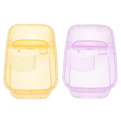 Generic 2pcs Turtle Feeding Box Turtle Tortoise Tank Aquarium Water Case Fish Bowl Hermit Crab Gecko Tortoise Breeding Tank Raising Plastic