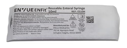 Envue ENFit 10mL Reusable O-Ring bFed Syringe for Tube Feeding, 25-Pack, Purple Plunger