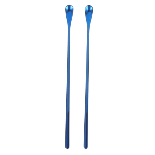 Happyyami 2pcs Reptile Accessories Small Animal Feeding Spoon Strong Handle for Pet Food Easy to Carry - color: Blue