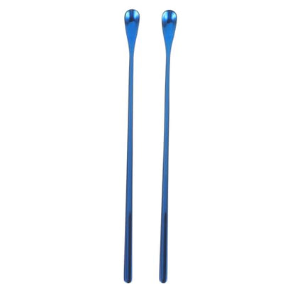 Happyyami 2pcs Reptile Accessories Small Animal Feeding Spoon Strong Handle for Pet Food Easy to Carry - color: Blue