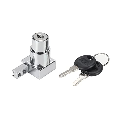 1pcs Keyed Alike Metal Sliding Glass Cabinet Lock for Glass Door Showcase Window, Zinc Alloy 1.73 inch Length Silver Tone - size: Single Door keyed alike