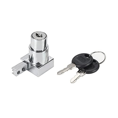 1pcs Keyed Alike Metal Sliding Glass Cabinet Lock for Glass Door Showcase Window, Zinc Alloy 1.73 inch Length Silver Tone - size: Single Door keyed alike