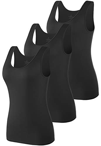 Vislivin Tank Tops for Woman Sleeveless Basic Undershirt Layering Tanks - color: Black/Black/Black, size: X-Large