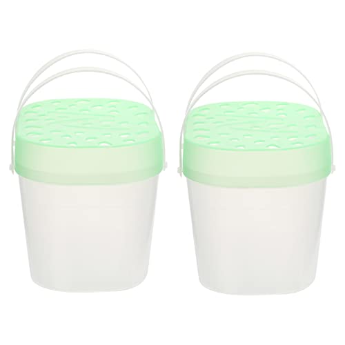 HEMOTON 2PCS Portable PET Carrier for Small Animals Plastic Hamster Boxes Turtle Cases Travel Reptile Containers Adjustable Strap - color: Green