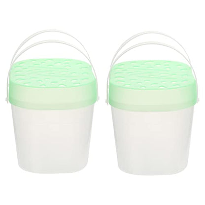 HEMOTON 2PCS Portable PET Carrier for Small Animals Plastic Hamster Boxes Turtle Cases Travel Reptile Containers Adjustable Strap - color: Green