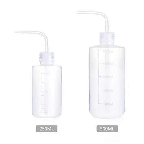 Mkono 2 Pack Squeeze Succulent Watering Bottle, 250ML & 500ML Waterer Can | Small White Can,Bend Mouth Precise Pouring, for Seedlings & African Violets,Safety Plastic, Indoor House Plant Flower Use