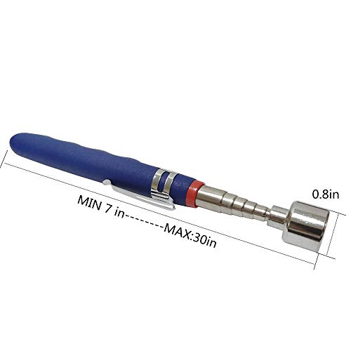 Inspection mirror telescoping Round Mirror 20 lb telescopic magnet, 85mm/50mm round mirror set Inspection Tool for Checking Vehicle, Observing Eyelashes Mouth and Other Small Parts Extended