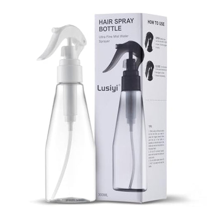 10 oz Continuous Spray Bottle for Hair, Ultra-Fine Water Spray Bottle for Cleaning, Plants, Pets (Plastic, White, 300ml) - color: white