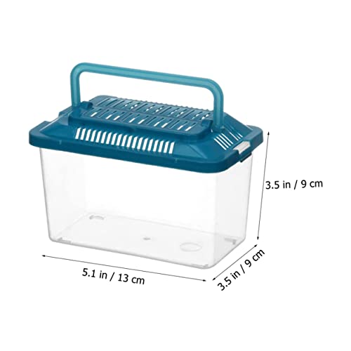 Plastic Turtle Fish Tank Pet Fish Tank Small Aquarium Plastic Goldfish Aquarium Habitat Acrylic Reptile cage reptisoil terrariums Handheld Feeding Box Household - size: 13x9cm