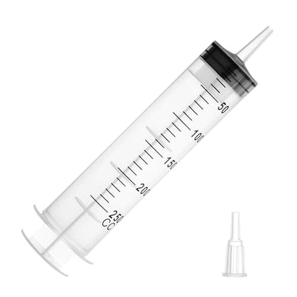 250ml Large Syringes, Individually Sterile Sealed Plastic Syringe for Liquid, Scientific Labs, Measurement, Pet Feeding ,Ink Refilling ,Oil or Glue Applicator(1 Pack) - style: 250ml