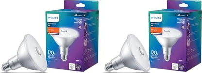PHILIPS LED 120W PAR38 2-Pack Motion Sensing Soft White (2700K) 1200 Lumen (13W = 120W) Frosted Flicker-Free Light Bulbs - size: 2 Pack