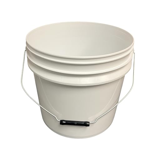 Heavy Duty Detailing Bucket (4 Gal) and Bucket Lid (for Car Wash, Boat, Truck, RV, Fishing & More) (White) - color: White
