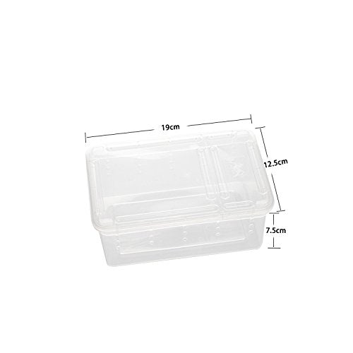 OMEM Portable Reptile Terrarium Habitat for Mini Pet Houses Breathable Holes Stackable Container (2PCS-XS) | Mini Pet Houses, Breathable Holes, Stackable Container - size: 2PCS-Clear-XS