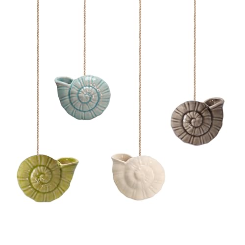 Air Plant Holder Unique, Cute Octopus Air Plant Hanger Wall Planter, Ceramic Tillandsia Airplants Holders Hanging Wall Decor for Home Office (Whelk-Small (2.8 x 2 in),4 pcs/Set) - size: Whelk-Small (2.8 x 2 in)