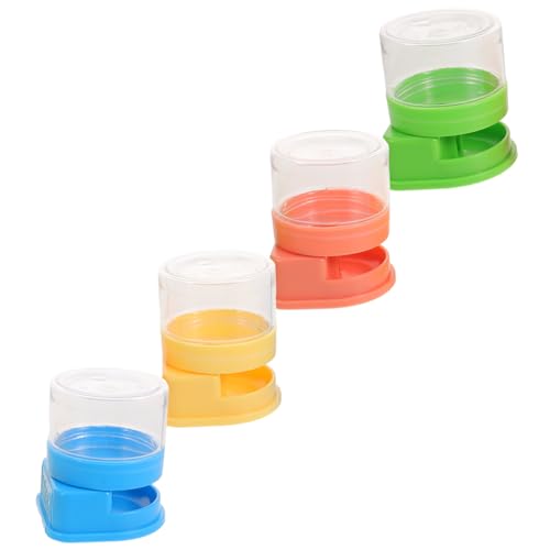 Yardwe 4pcs Small Reptile Water Dispenser Automatic Water Fountain Plastic Dish Bowl for Turtle Snake Gecko Terrarium Tank Accessories