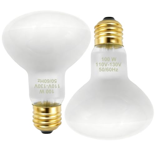 Reptile Heat Lamp Bulbs 100W UVA Basking Bulb for Bearded Dragon 2 Pack | Simulates Natural Sunlight. High-Temp Resistant. Ideal for Bearded Dragon, Lizard, Turtle, Snake.