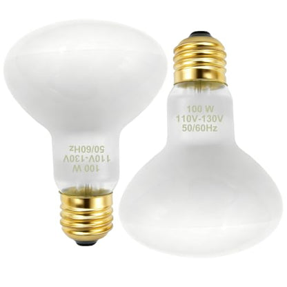 Reptile Heat Lamp Bulbs 100W UVA Basking Bulb for Bearded Dragon 2 Pack | Simulates Natural Sunlight. High-Temp Resistant. Ideal for Bearded Dragon, Lizard, Turtle, Snake.