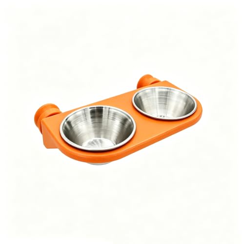 Magnetic Crested Gecko Feeding Ledge – Double Bowl Reptile Feeding Station for Arboreal Geckos (Pink) - color: pink