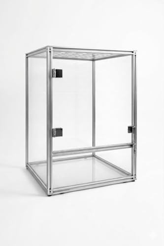 10 Gallon Reptile Terrarium Tank, 12x12x16 Front Opening Glass Enclosure with Aluminum Frame, Easy Assembly Habitat for Gecko, Crested Gecko, Frog, Tarantula, Jumping Spider & Small Reptiles