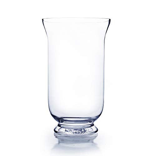 WGV Unique Bouquet Vase, 7" W, 12" H, Clear Short Hurricane Glass Candle Holder, Floral Planter Terrarium, Home Wedding Event Decor, 1 Piece (VHV0812) - size: Hurricane 12"H