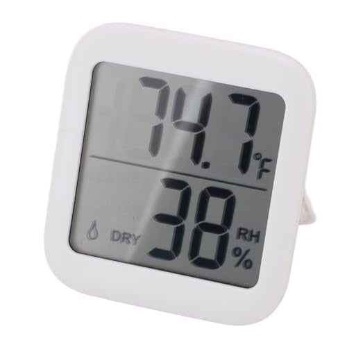 Digital Thermometer Hygrometer Accurate LCD Display Indoor Temperature Humidity Meter for Home Office Greenhouse ABS Black 2.68x2.93x0.59in