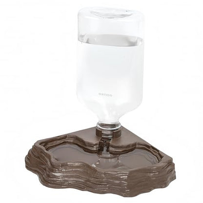 Lizard Bearded Dragon Water Bowl Dish Automatic Dispenser,17oz,Brown | 17oz Terrarium Tank Reptile Food Bowl,Water Feeder Automatic Dispenser Feeding,Geckos Lizards Turtle Bearded Dragons - color: Brown