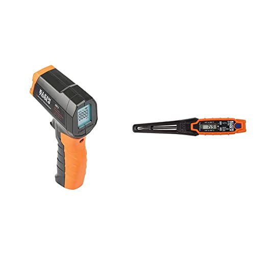 Klein Tools IR1 Infrared Thermometer, Digital Laser Gun is Non-Contact Thermometer with a Temperature Range -4 to 752-Degree Fahrenheit & ET05 Digital Pocket Thermometer