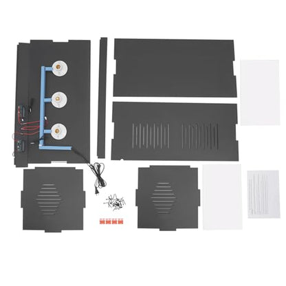 PVC Reptile Terrarium Tanks Enclosure for Chameleons Lizards Snakes, Reptile Pet Breeding Box ReptileHabitat with Two Independent Temperature Control and Glass Sliding Door (Black) - color: Black
