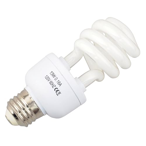 LUCKY HERP 15.0 UVB Intense Fluorescent Bulb,Terrarium Lamp for Reptiles,E26,Screw Thread (13, Watts)