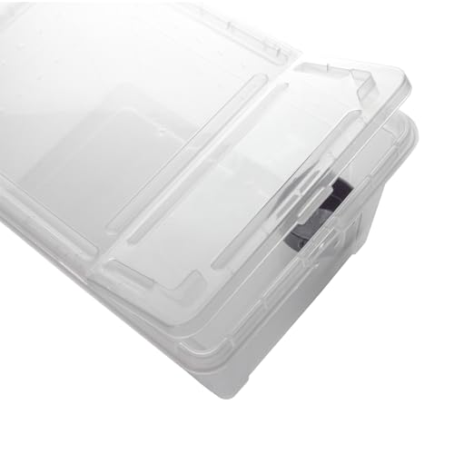 OMEM Portable Reptile Terrarium Habitat for Mini Pet Houses Breathable Holes Stackable Container (L) - size: 1PCS-Clear-L