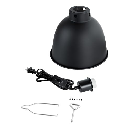 Reptile Light Fixture, 8.1in Deep Dome Reptile Heat Lamp Fixture with Switch, Terrarium UVB Basking Light Fixture for Bearded Dragon Snake Chameleon Lizard, Suitable for E26 Bulbs Up to 150W - size: 8.1'' 150W/1 Pack