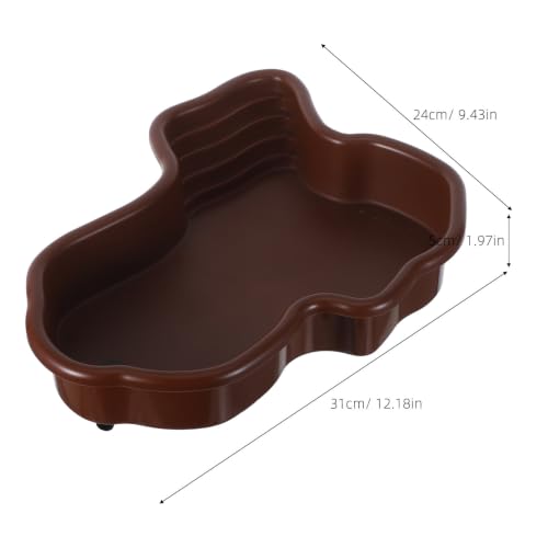 Zerodeko Ultralarge Capacity and Quick Cleaning Turtle Bathing Pool with Ramp and Scenery Appearance, Abs Reptile Soaking Pool Versatile Application for Aquarium and Terrarium for Lizards