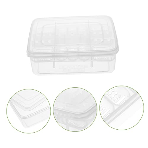 Toyvian 2pcs Reptile Hatchery Box Compartments Incubation Tray for Lizard and Tortoise Eggs Durable Transparent Easy to Clean and Organize Reusable Breeding Tool